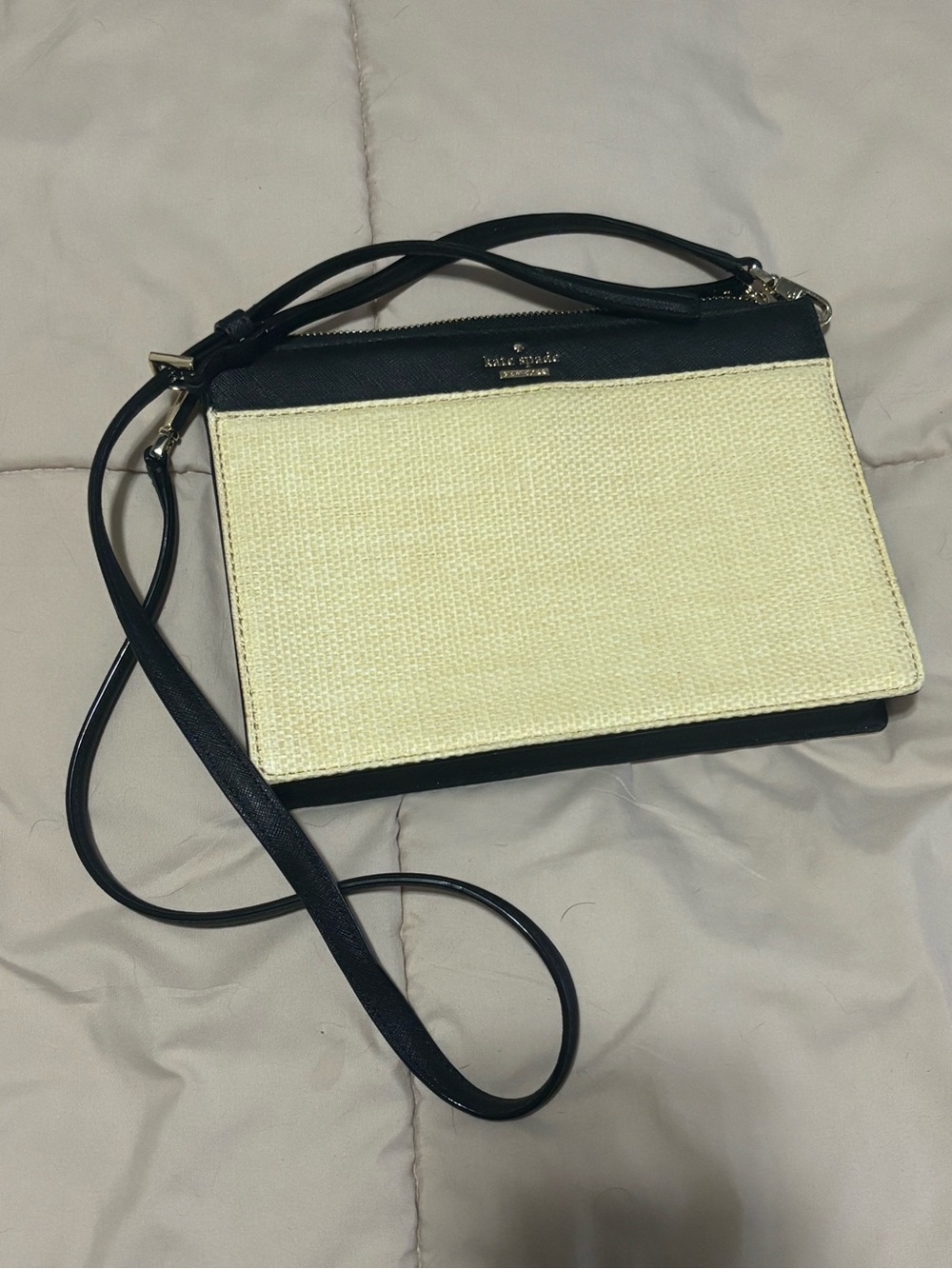Kate Spade Leather and Woven Clutch/Shoulder Bag